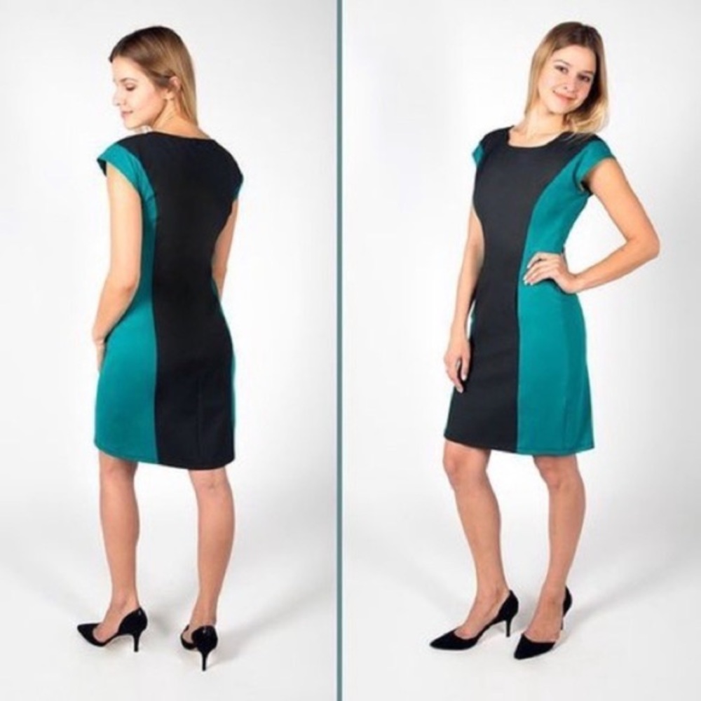 Betabrand The Olympian 4-way Stretch Colorblock Dress Size XS